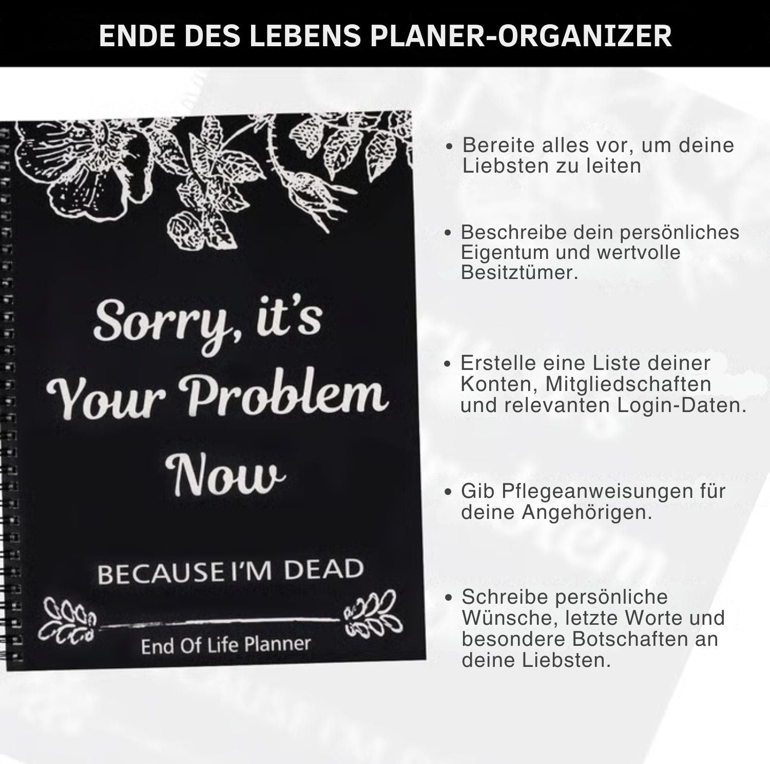 Serenosole™ FinalSmile | Plan your final chapter with a pinch of humor | The most organized farewell planner 2024 (1+1 FREE)