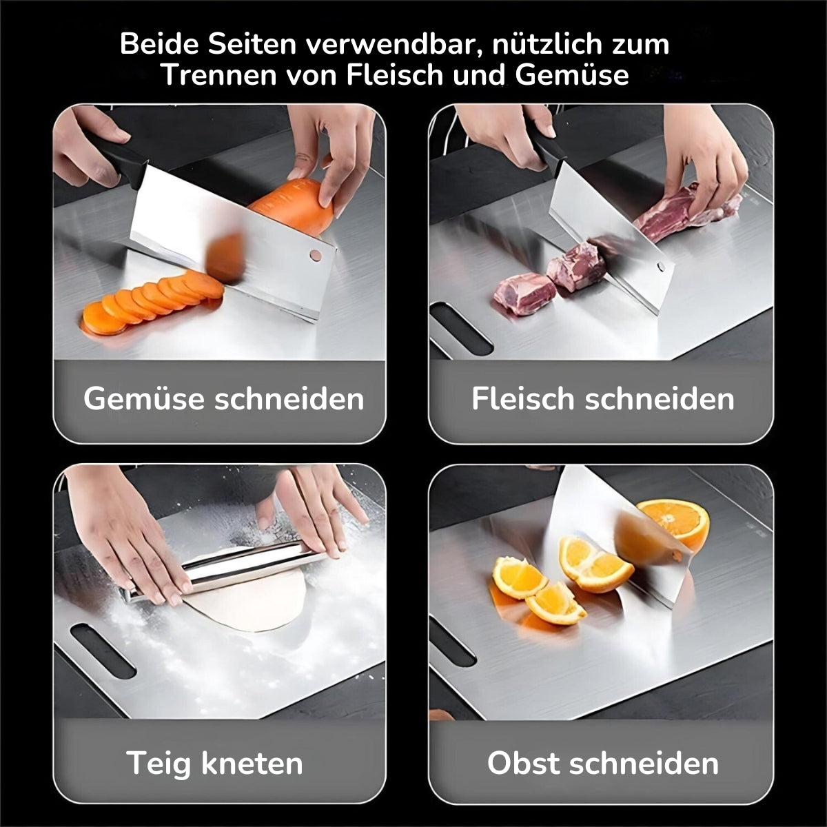 Serenosols™SafeCut cutting board made of 100% titanium-no more microplastics and bacteria!