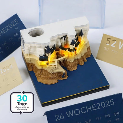 Serenosole™ MemoCastle 3D Castle Memo Note Calendar | 3D Castle that is also your practical sticky note planner | Most Magical Memo Calendar 2024