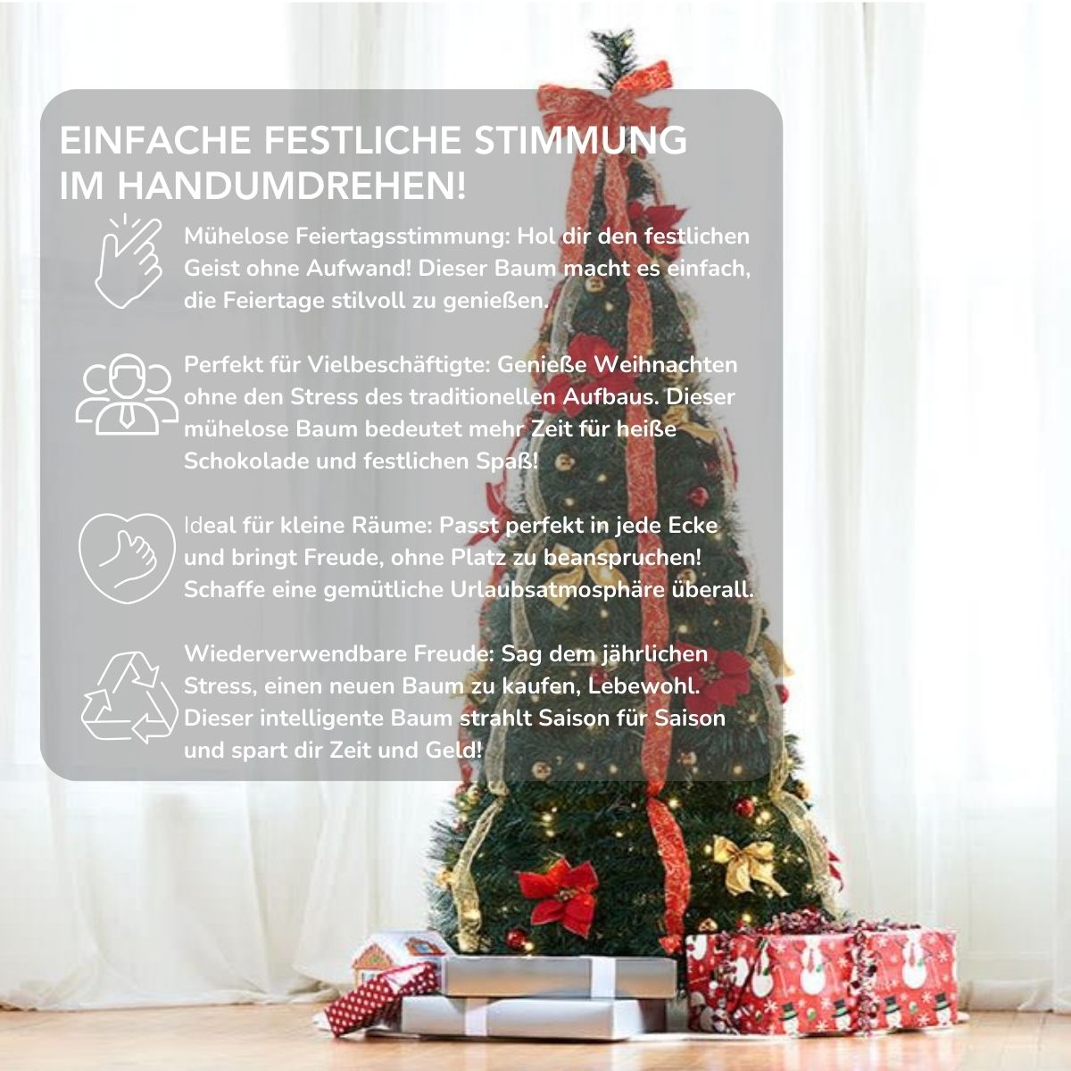 Serenosole™ BrightTree Smart Christmas Tree | Set up the Christmas tree now in 30 seconds.