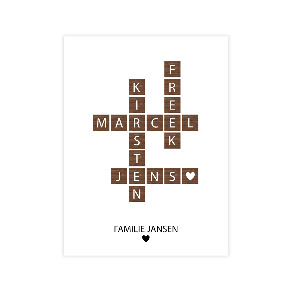 Serenosole™ BondWords Family Crossword Poster | Unique Family Crossword Puzzle to Be Treasured Forever | Timeless Family Puzzle 2024