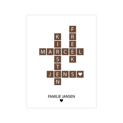 Serenosole™ BondWords Family Crossword Poster | Unique Family Crossword Puzzle to Be Treasured Forever | Timeless Family Puzzle 2024