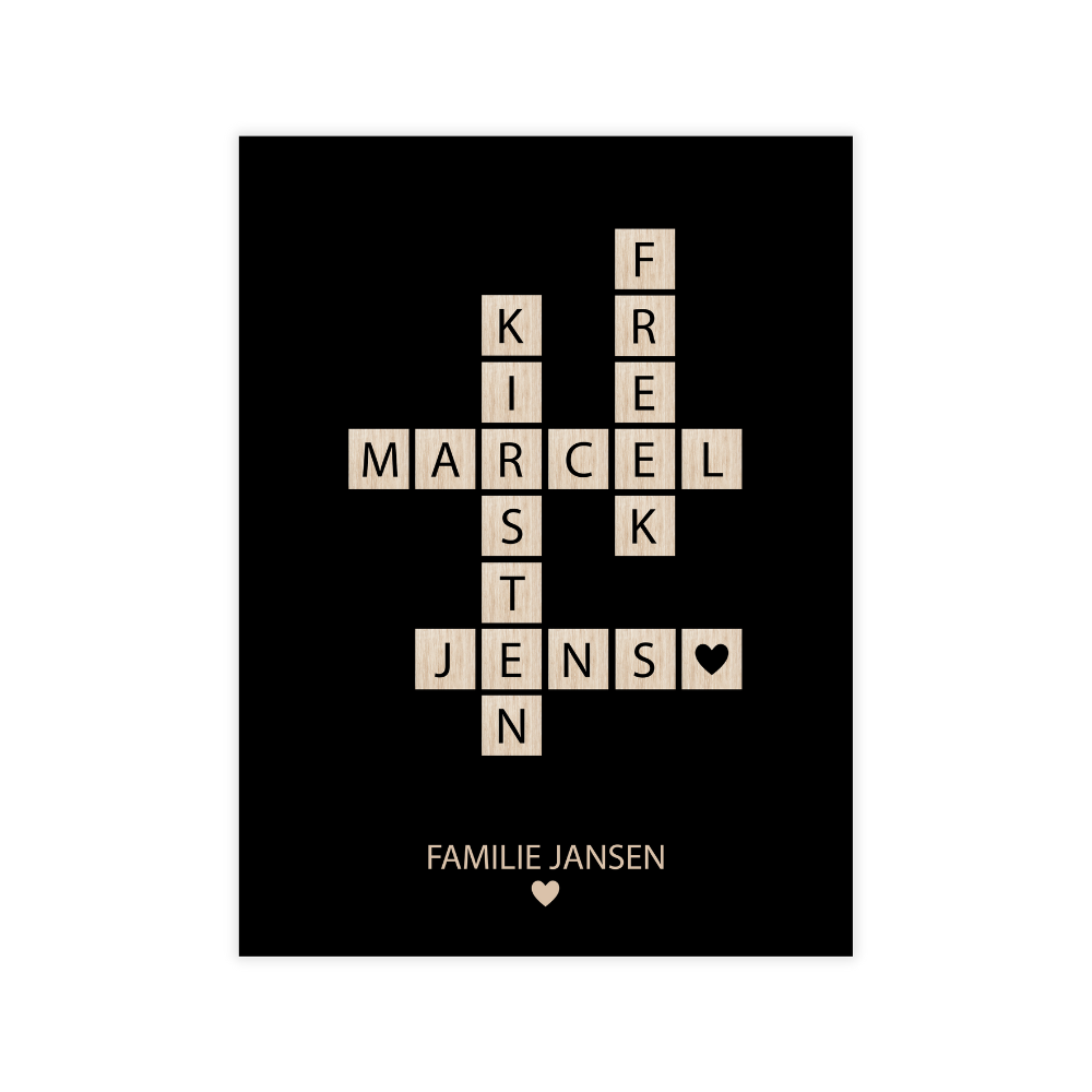 Serenosole™ BondWords Family Crossword Poster | Unique Family Crossword Puzzle to Be Treasured Forever | Timeless Family Puzzle 2024