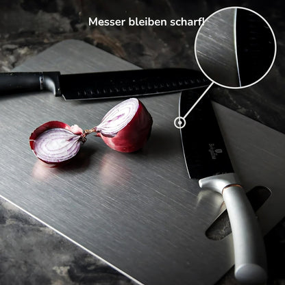 Serenosols™SafeCut cutting board made of 100% titanium-no more microplastics and bacteria!