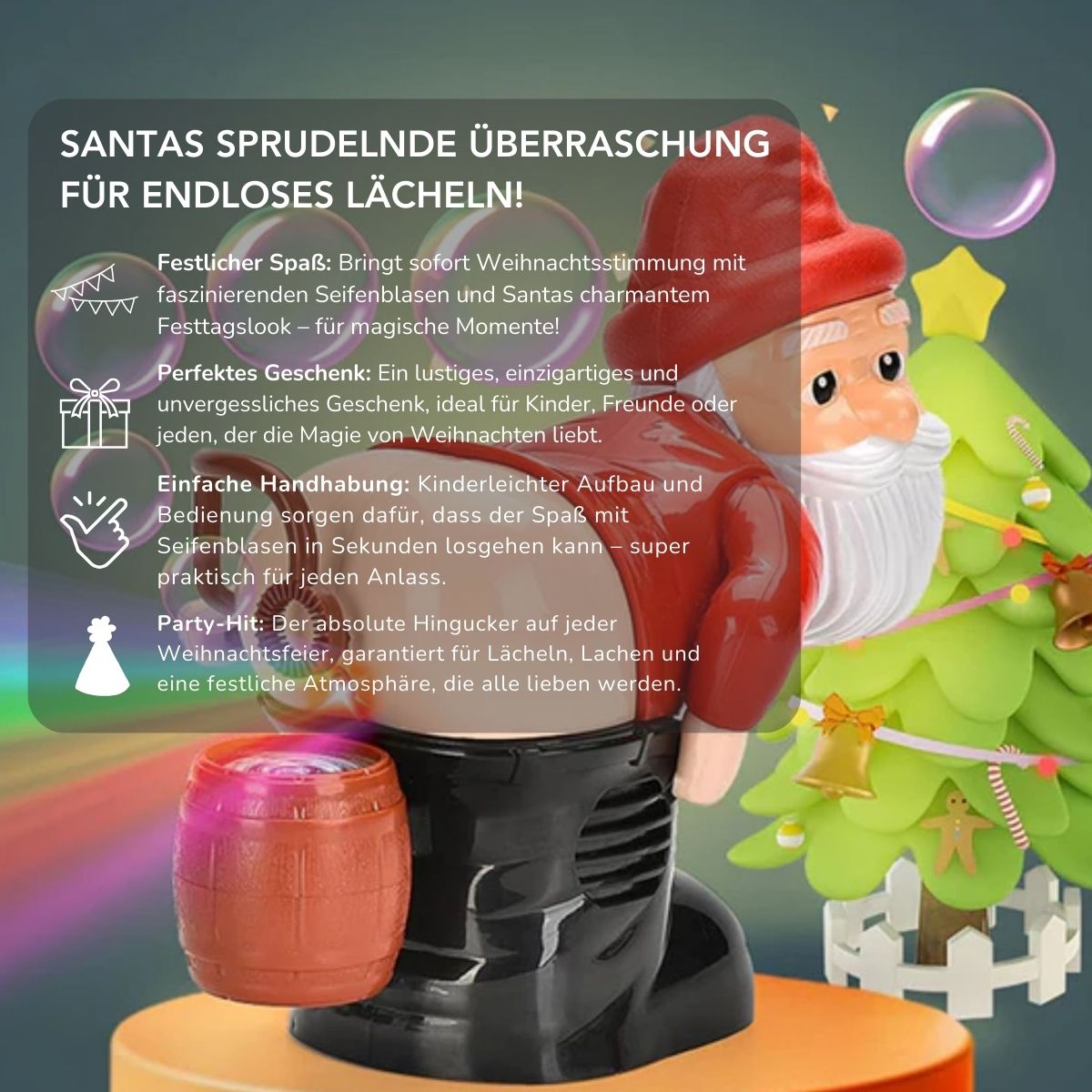 Serenosole™ BubbleSanta Bubble Blower | Blows endless bubbles for non-stop fun and joy | Ultimate Bubble Fun 2024