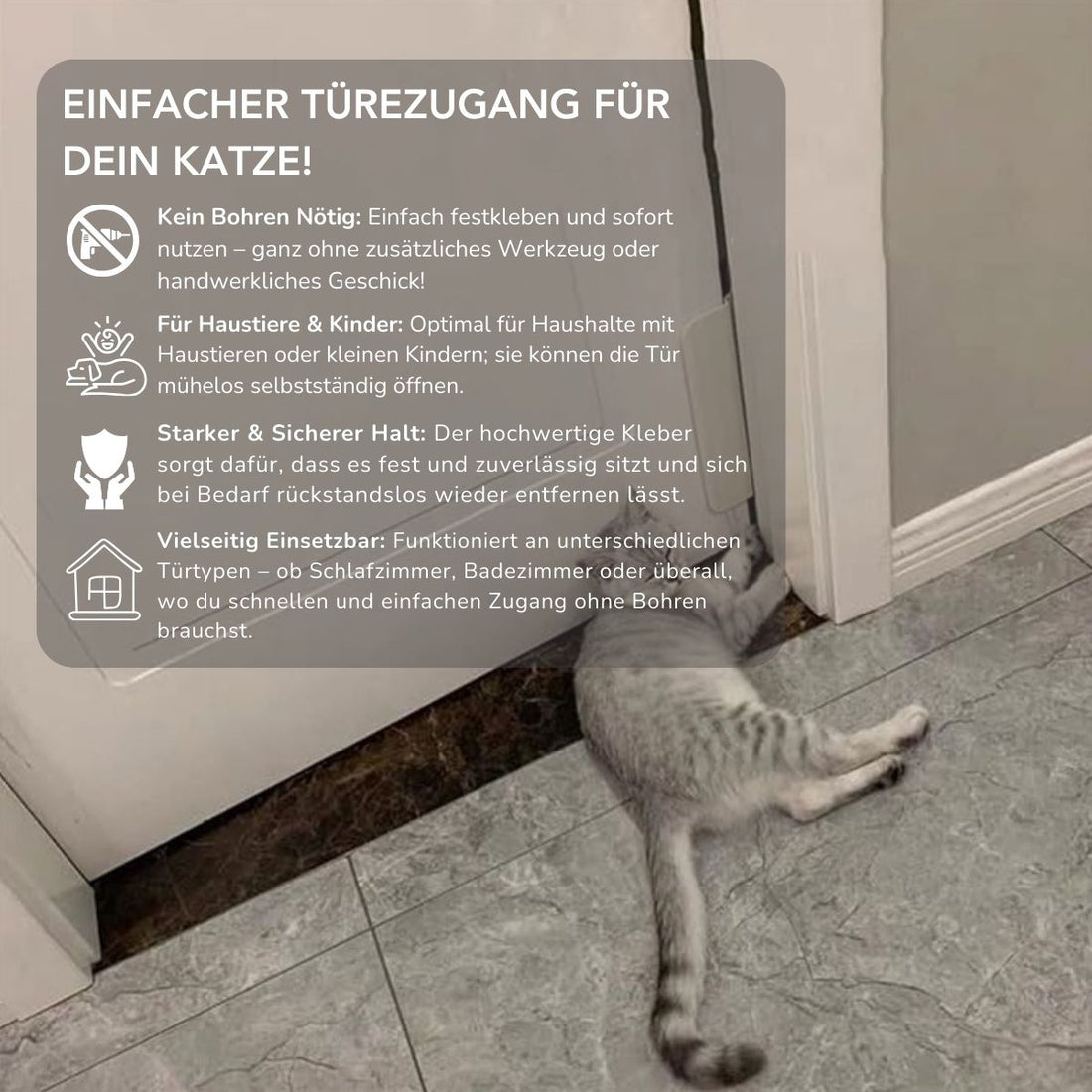 Serenosole™ KittyPass Cat Door Opener | Allows your cat to open doors without damage or hassle | The Perfect Cat Door Solution 2024