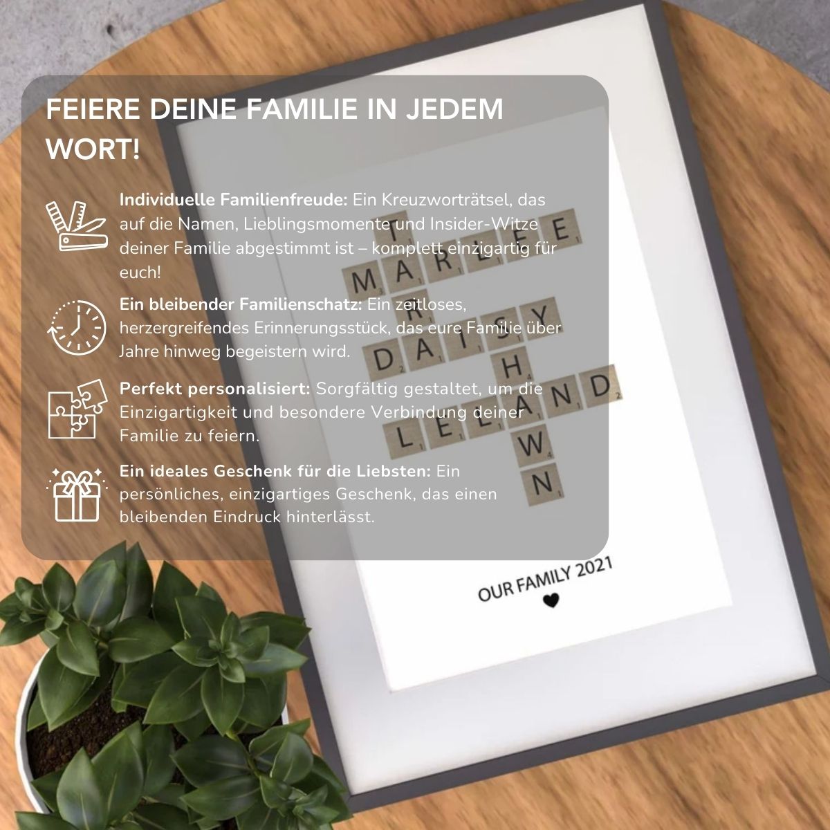 Serenosole™ BondWords Family Crossword Poster | Unique Family Crossword Puzzle to Be Treasured Forever | Timeless Family Puzzle 2024