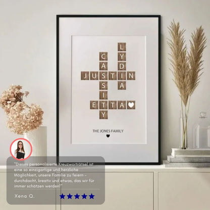 Serenosole™ BondWords Family Crossword Poster | Unique Family Crossword Puzzle to Be Treasured Forever | Timeless Family Puzzle 2024