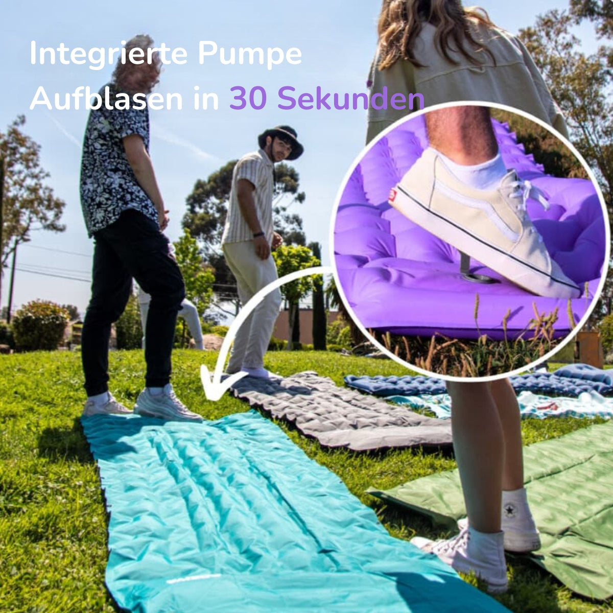 Serenosols™Cozy Air Comfort | Outdoor mattress with integrated pump!