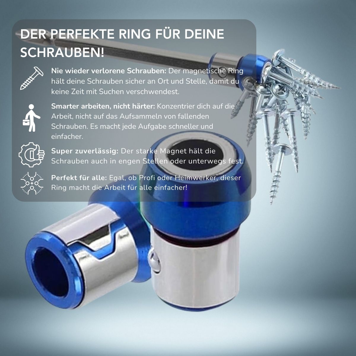 Serenosole™ GripMaster Magnetic Screw Ring | Never lose a screw again | The smartest way to keep screws 2024 (2+2 FREE)