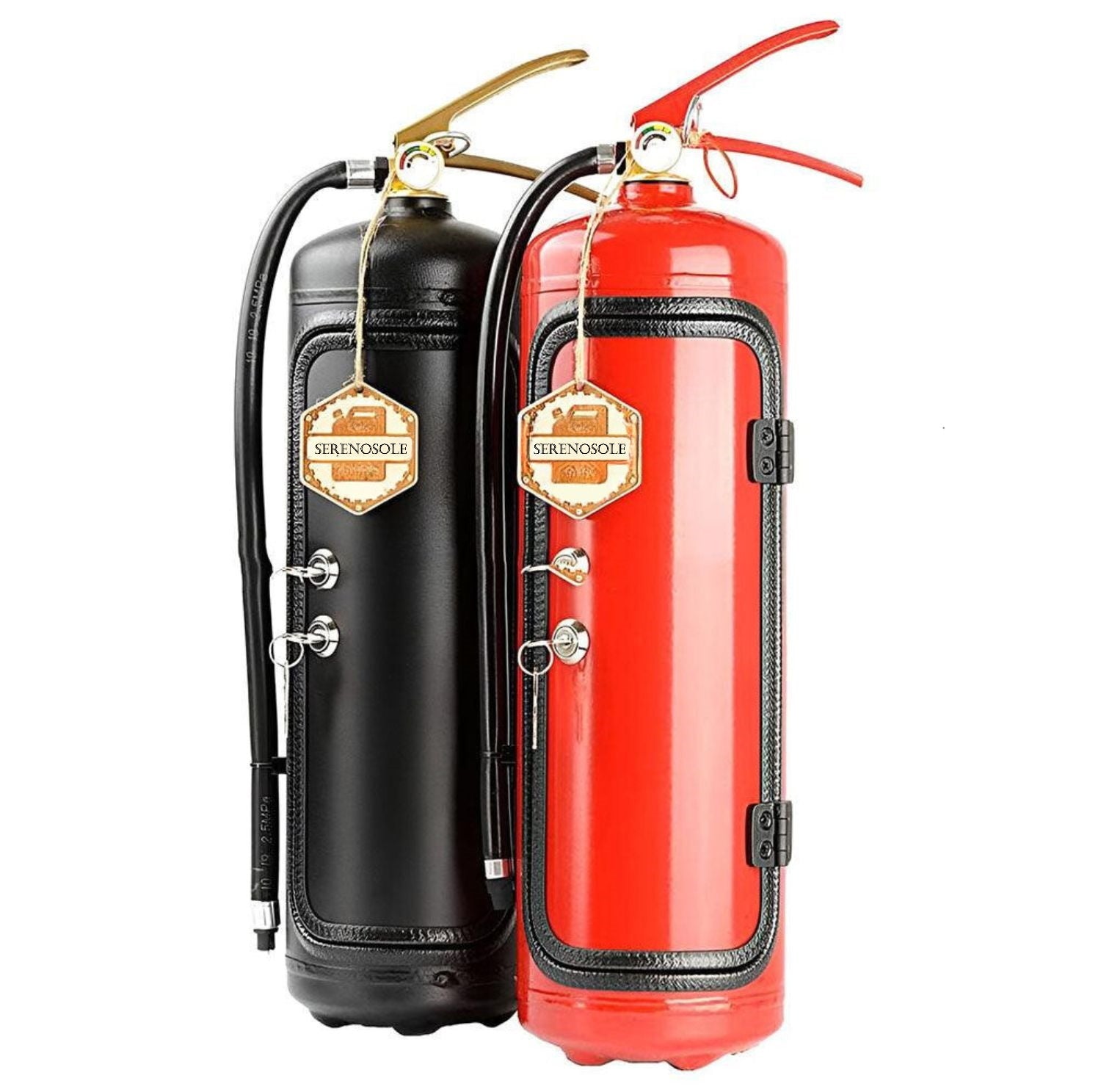 Serenosole™ FireBottle Bar Mini-Bar in Fire Extinguisher | A fire extinguisher that serves drinks