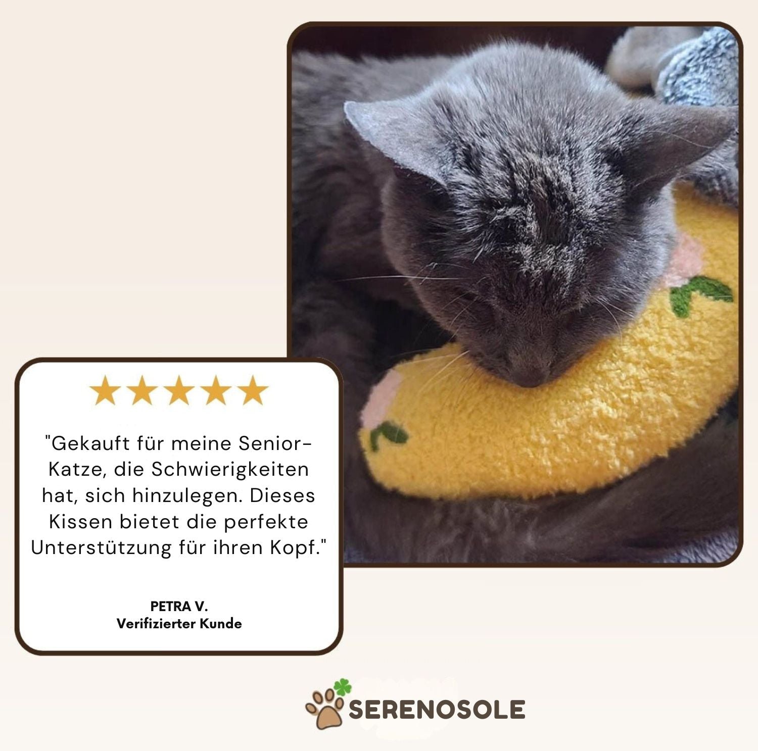 Serenosole™ CozyPaws Small Cat Cushion | Optimal comfort and a quiet retreat | Perfect sleeping solution 2024 (1+1 FREE)