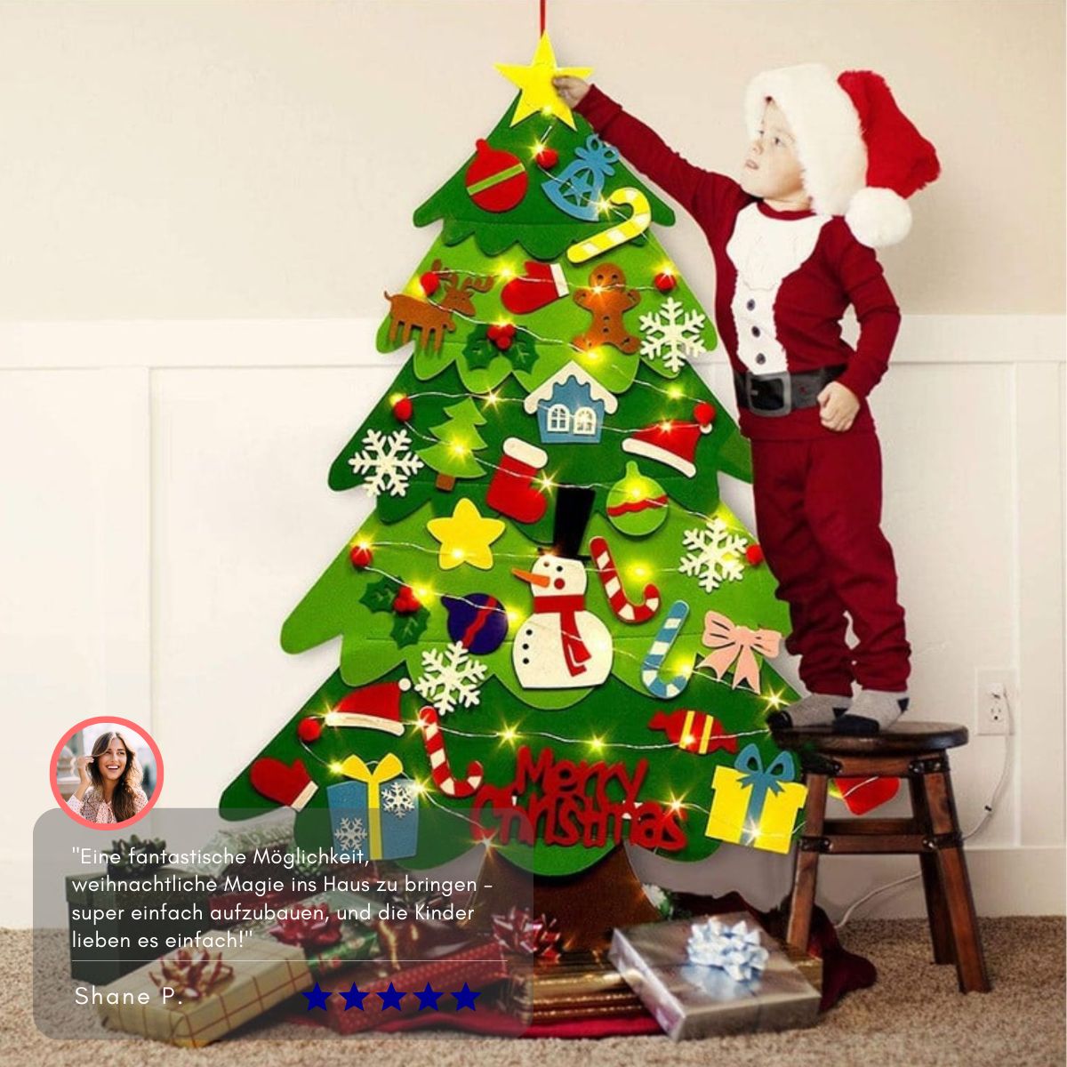 Serenosole™ MerryCraft DIY Wall Hanging Christmas Tree | Decorate, Play and Light Up the Holidays | Best Family Tree 2024