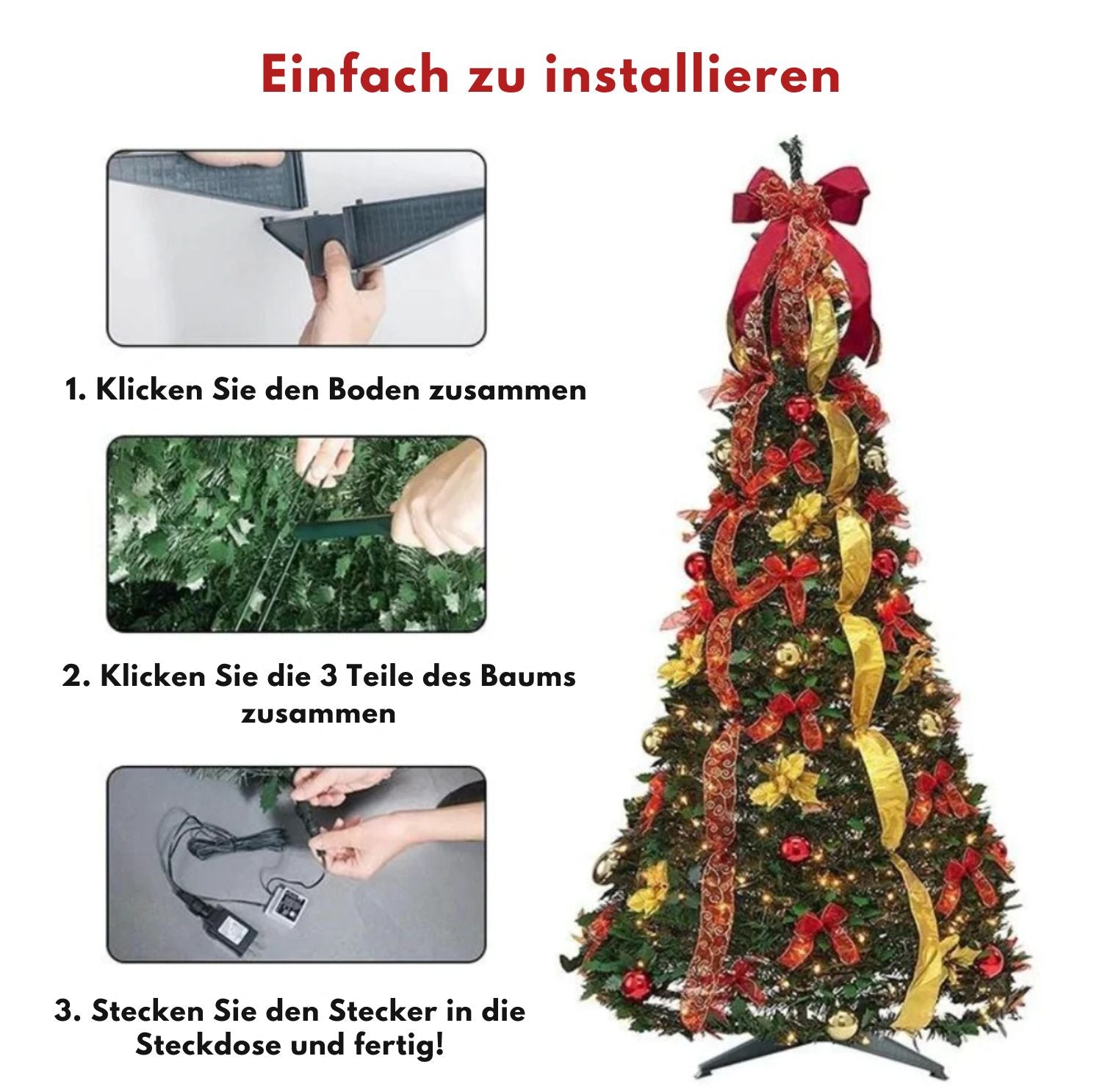 Serenosole™ BrightTree Smart Christmas Tree | Set up the Christmas tree now in 30 seconds.